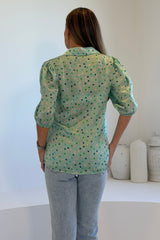 Jax Polka Print Shirt Mint