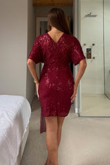 Deena Berry Corsage Sequin Mini Dress