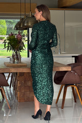 Clarice Green Sequin Maxi Dress