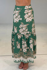 Blossom Green Floral Skirt