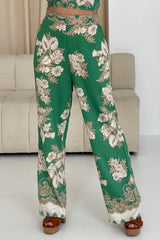 Blossom Green Floral Print Trouser