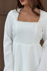 Kathryn Square Neck Mini Dress White