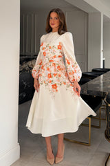 Joelle Floral Long Sleeve Midi Dress