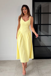 Autumn Strappy Maxi Dress Yellow