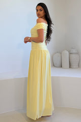 Colette Rushed Off Shoulder Maxi Dress Yellow