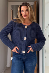 Kelbie Chunky Knit Cardigan Navy