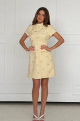Laureen Tweed Mini Dress Yellow