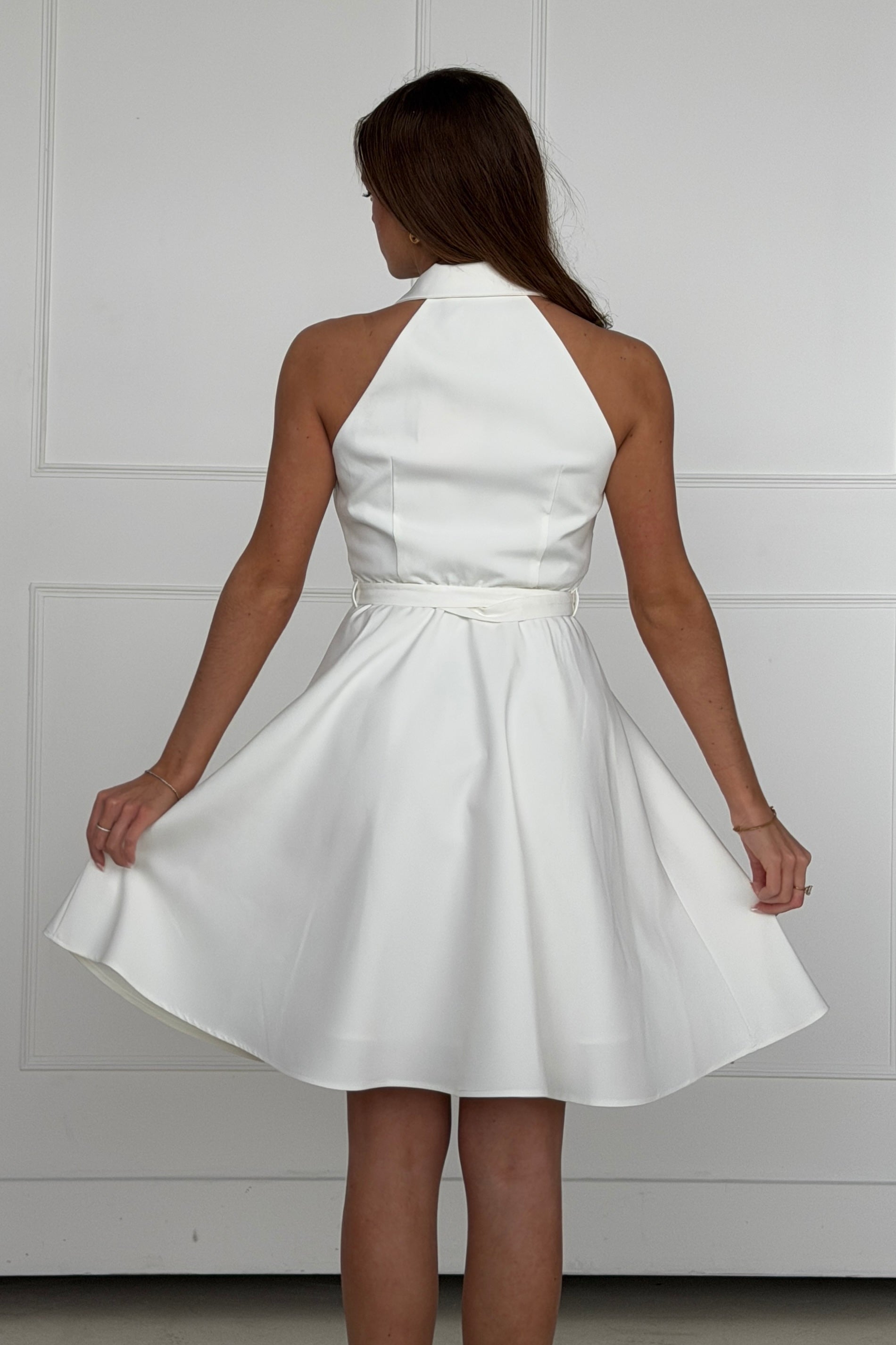 Francesca Button Up Midi Dress White