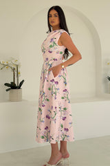 Betty Asymmetric Midi Dress Purple