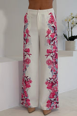 Flavia Printed Trouser Cream